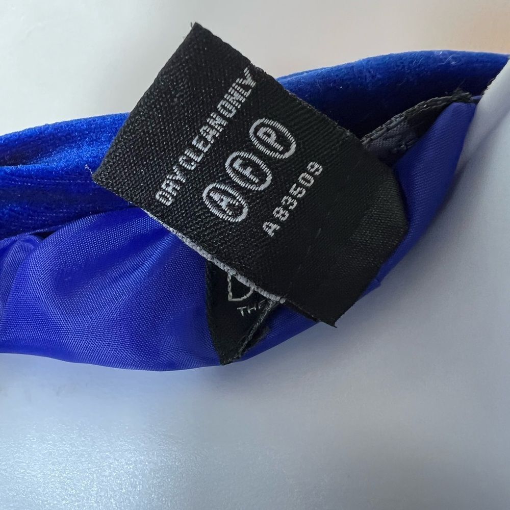 🌸Dialogue Royal Blue Ruffled Collar Velvet Jacket Blazer Size Small (AA4) - Picture 9 of 10
